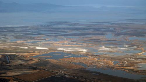 The Great Salt Lake as seen on Feb. 15. A new Utah program aims to protect and enhance water levels in the Great Salt Lake in an effort to avoid environmental disaster. (Scott G Winterton, Deseret News)